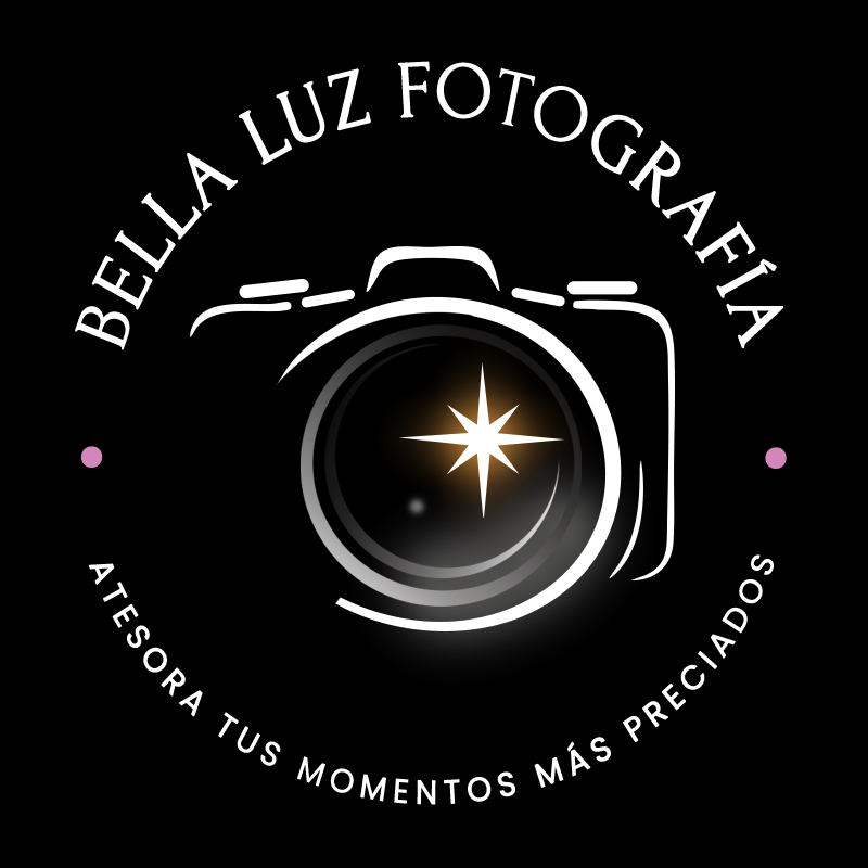 Bella Luz Fotografia - Black Background Logo Camera-Name
